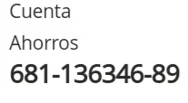 Cuenta Ahorros: 681-136346-89